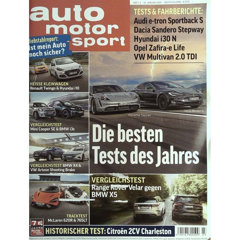 auto motor & sport Heft 3 / 14 Januar 2021 - Die besten Tests des Jahres