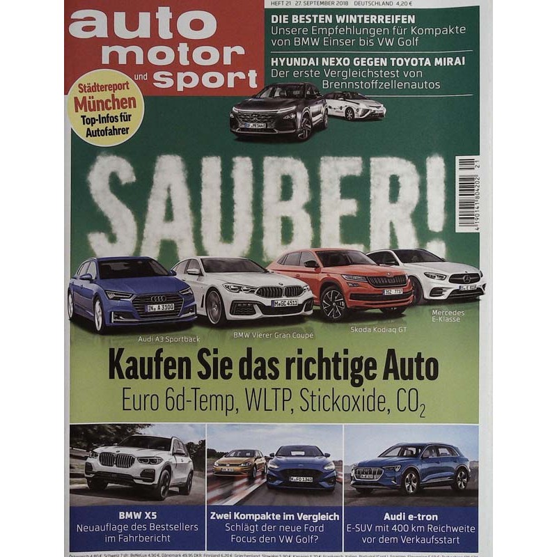 auto motor & sport Heft 21 / 27 September 2018 - Sauber!