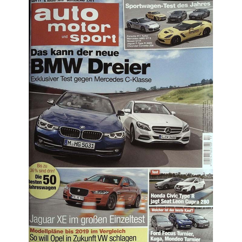 auto motor & sport Heft 17 / 6 August 2015 - BMW Dreier
