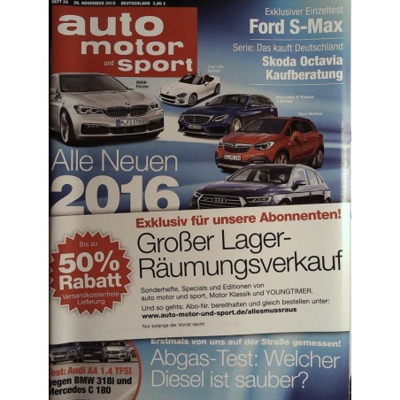 auto motor & sport Heft 25 / 26 November 2015 - Alle Neuen 2016