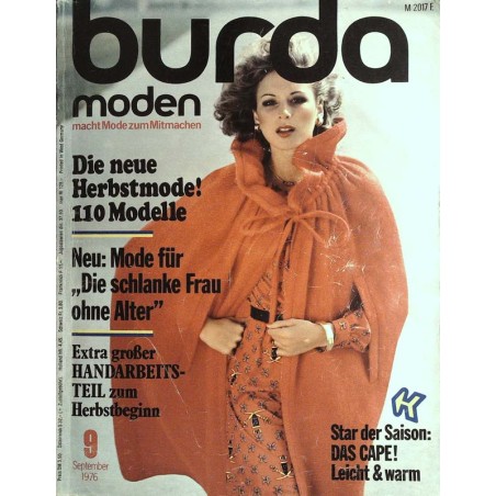 burda Moden 9/September 1976 - Das Cape! burda Moden 9/September 1976 - Das Cape!
