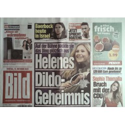 Bild Zeitung Freitag, 13 Oktober 2023 - Helenes Dildo-Geheimnis