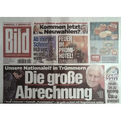 Bild Zeitung Donnerstag, 23 November 2023 - Die Abrechnung