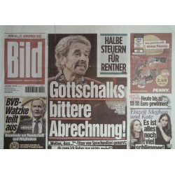 Bild Zeitung Montag, 27 November 2023 - Gottschalks bitter Abrechnung