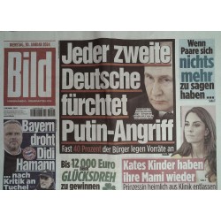 Bild Zeitung Dienstag, 30 Januar 2024 - Putin Angriff
