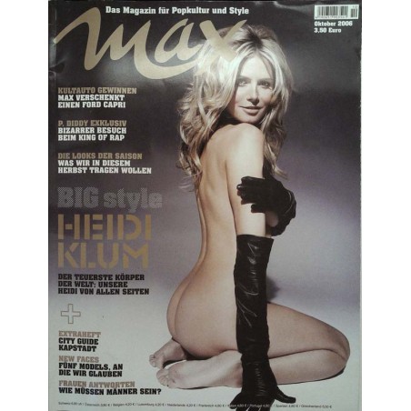 Max Magazin Nr.10 / Oktober 2006 - Big Style Heidi Klum