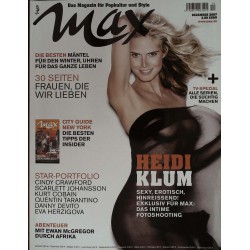 Max Magazin Nr.12 / Dezember 2007 - Heidi Klum Fotoshooting