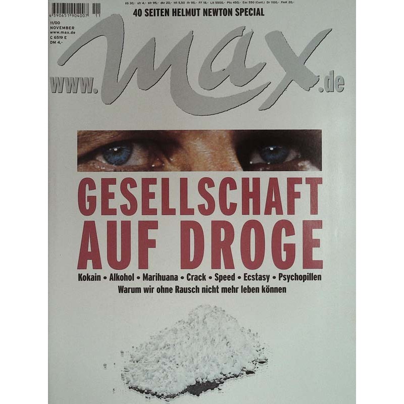Max Magazin Nr.11 / November 2000 - Gesellschaft auf Droge