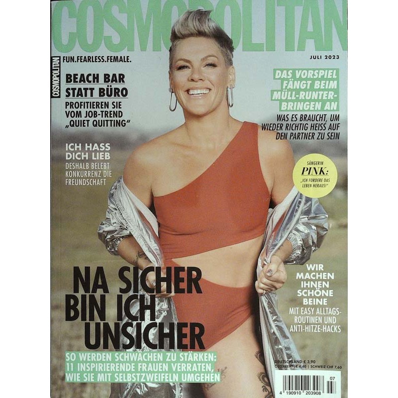 Cosmopolitan 7/Juli 2023 - Sängerin Pink