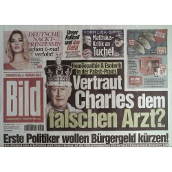Bild Zeitung Donnerstag, 8 Februar 2024 - Vertraut Charles dem...