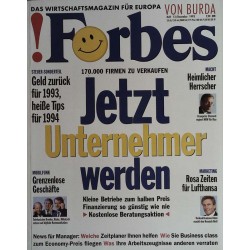 Forbes Nr. 12/Dezember von 1993 - Jetzt Unternehmer werden