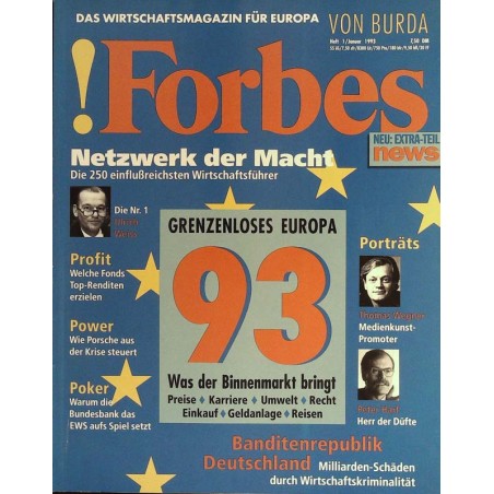 Forbes Nr. 1/Januar von 1993 - Grenzenloses Europa