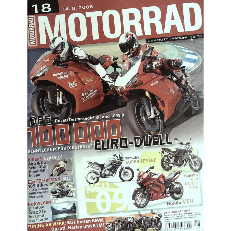 Das Motorrad Nr.18 / 14 August 2008 - Das 100.000 Euro-Duell