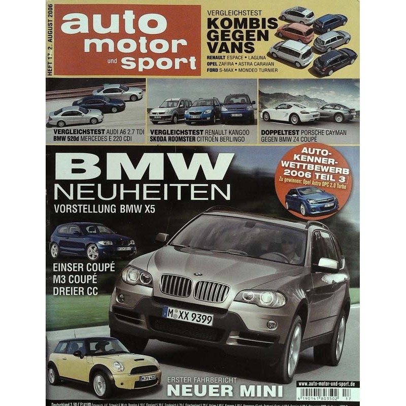 auto motor & sport Heft 17 / 2 August 2006 - BMW Neuheiten
