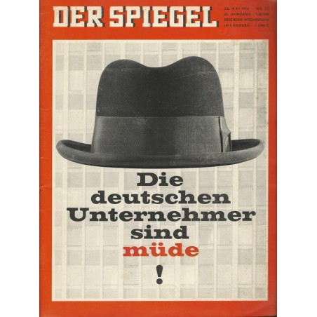 Der Spiegel Nr.23 / 30 Mai 1966 - Die deutschen Unternehmer sind müde!