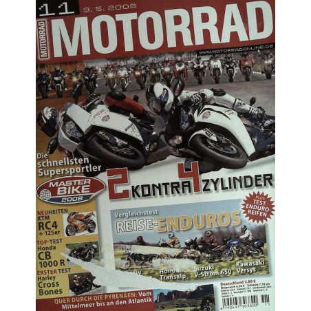 Das Motorrad Nr.11 / 9 Mai 2008 - 2 Kontra 4 Zylinder