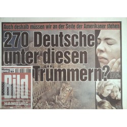 Bild Zeitung Montag, 17 September 2001 - 270 Deutsche unter diesen Trümmern?