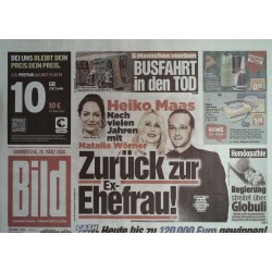 Bild Zeitung Donnerstag, 28 März 2024 - Zurück zur Exfrau!