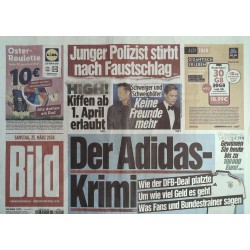 Bild Zeitung Freitag, 23 März 2024 - Der Adidas Krimi