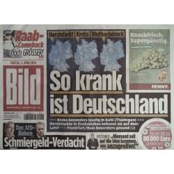 Bild Zeitung Freitag, 5 April 2024 - So krank ist Deutschland