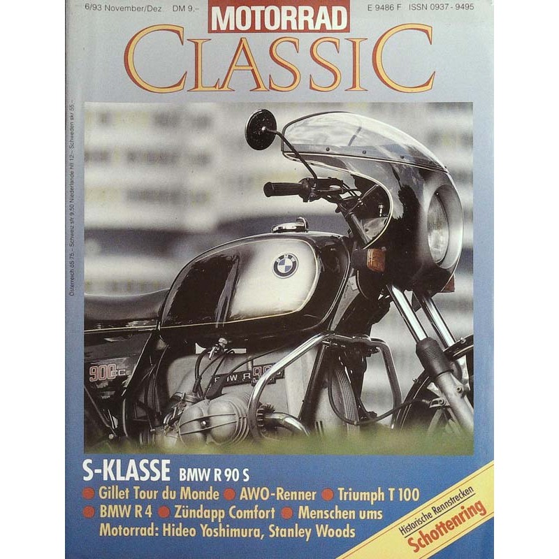 Motorrad Classic 6/93 - November/Dezember 1993 - BMW R 90 S