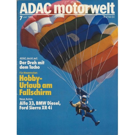 ADAC Motorwelt Heft.7 / Juli 1983 - Hobby Urlaub am Fallschirm