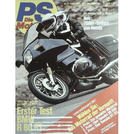 PS Die Motorrad Zeitung 11 - November 1982 - BMW R 80 RT PS Die Motorrad Zeitung 11 - November 1982 - BMW R 80 RT