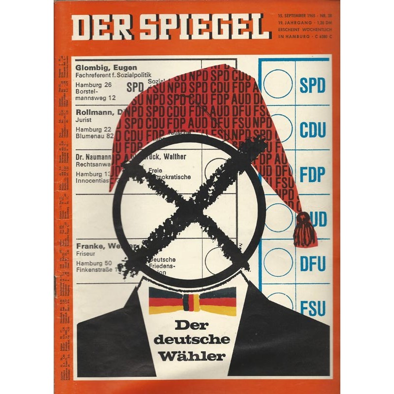 Der Spiegel Nr.38 / 15 September 1965 - Der deutsche Wähler