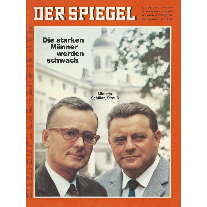 Der Spiegel Nr.30 / 17 Juli 1967 - Die starken Männer werden schwach