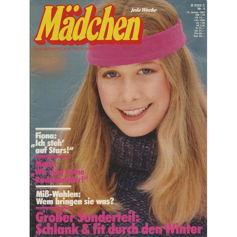 Mädchen Nr.4 /  14 Janur 1981 - Schlank & fit durch den Winter