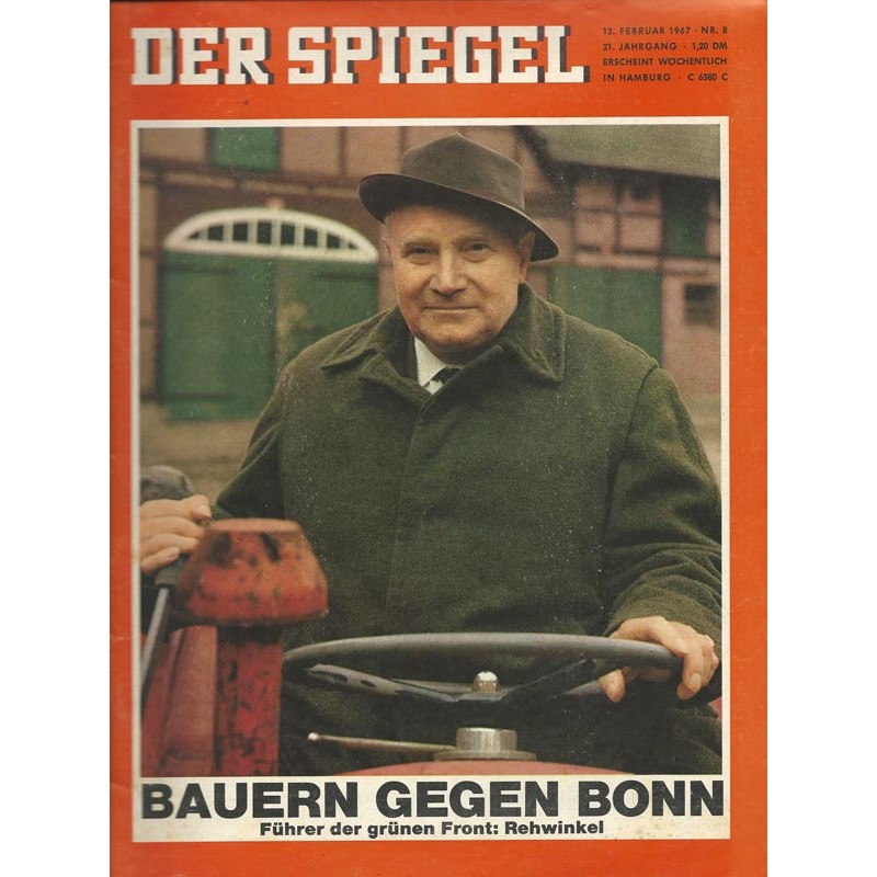 Der Spiegel Nr.8 / 13 Februar 1967 - Bauern gegen Bonn