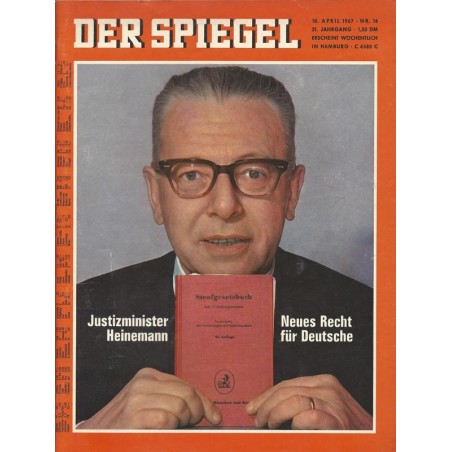 Der Spiegel Nr.16 / 10 April 1967 - Neues Recht für Deutsche