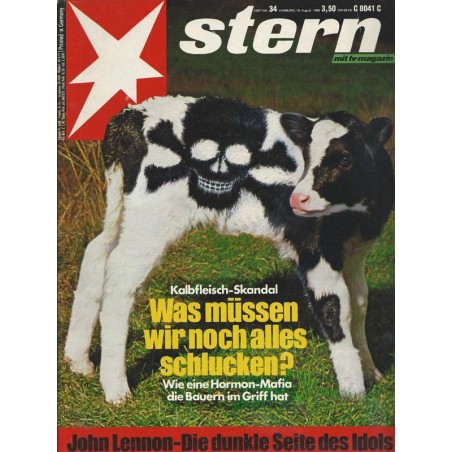 stern Heft Nr.34 / 18 August 1988 - Kalbfleisch Skandal