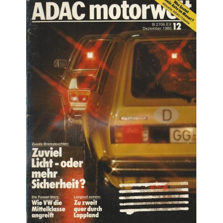 ADAC Motorwelt Heft.12 / Dezember 1980 - Zusats Bremsleuchten