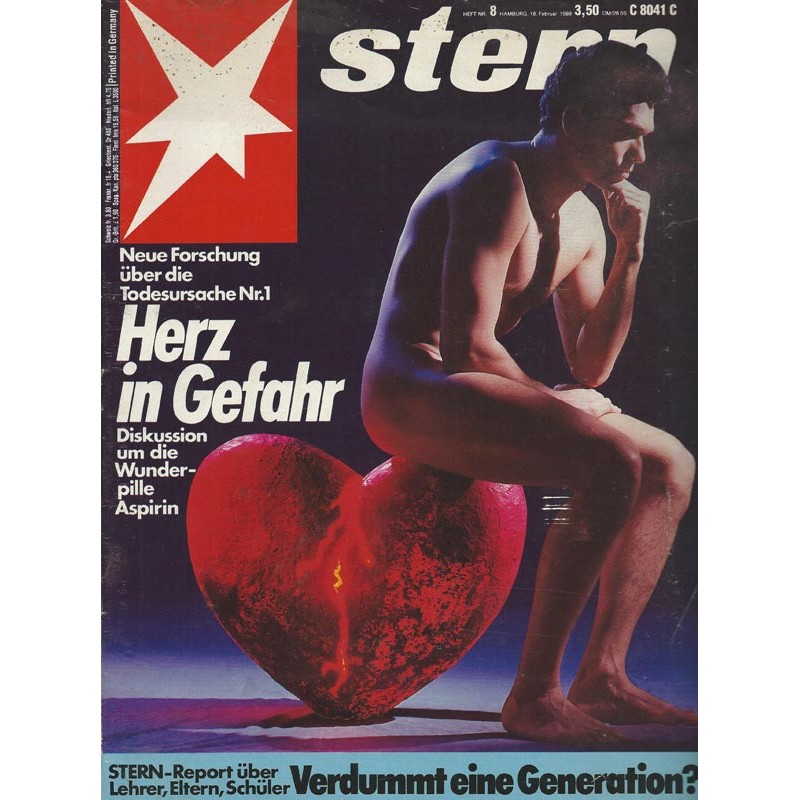stern Heft Nr.8 / 18 Februar 1988 - Herz in Gefahr