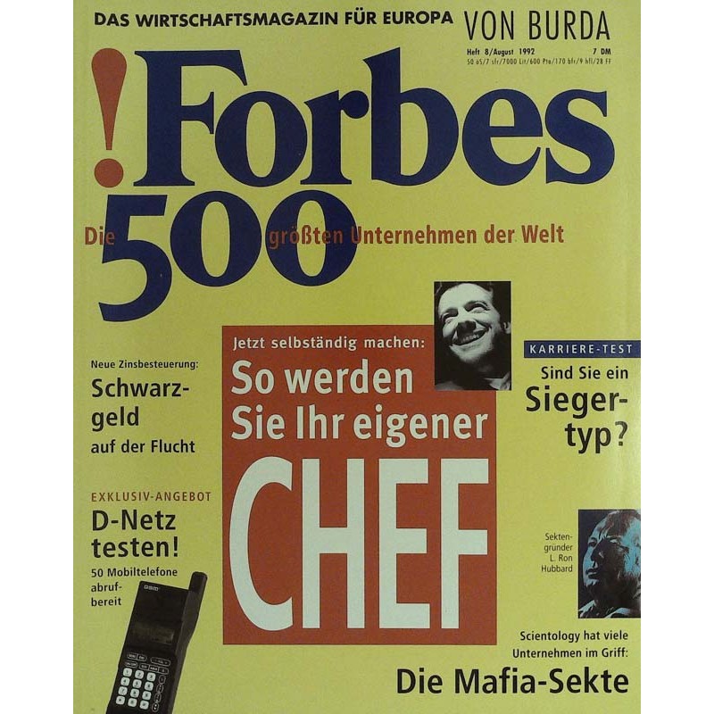 Forbes Nr. 8/August von 1992 - So werden Sie ihr eigener Chef