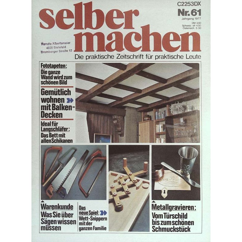 Selber machen Nr. 61 - Jahrgang 1977 - Balkendecke