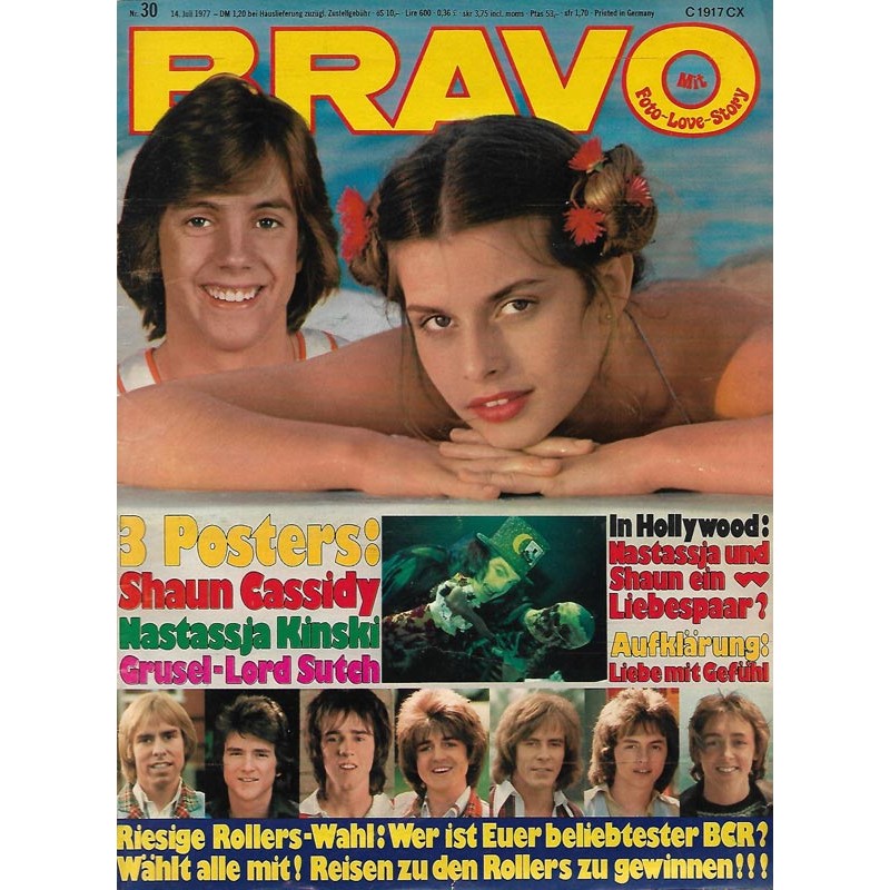 BRAVO Nr.30 / 14 Juli 1977 - Nastassja & Shaun ein Liebespaar?