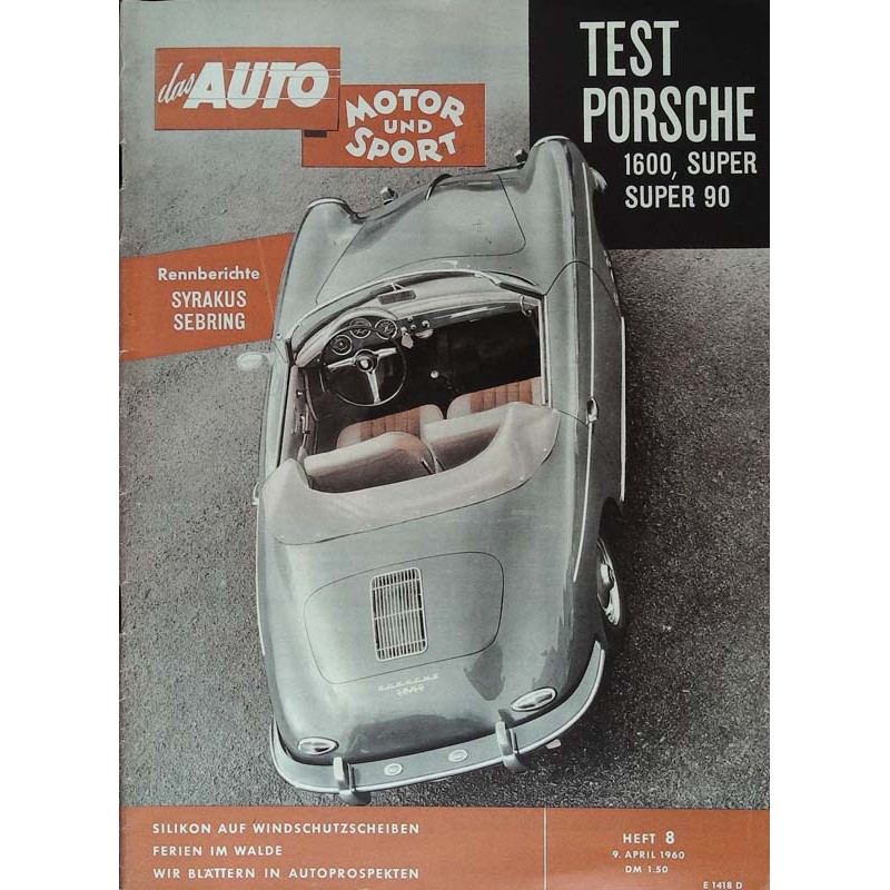 auto motor & sport Heft 8 / 9 April 1960 - Porsche Roadster 1600
