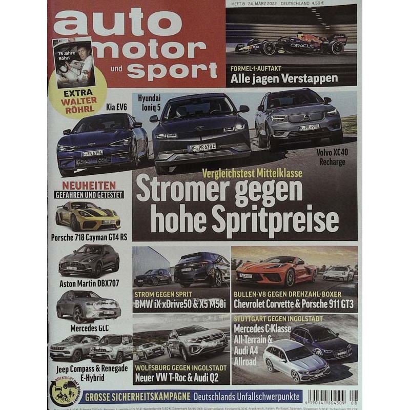 auto motor & sport Heft 8 / 24 März 2022 - Strom vs. Sprit