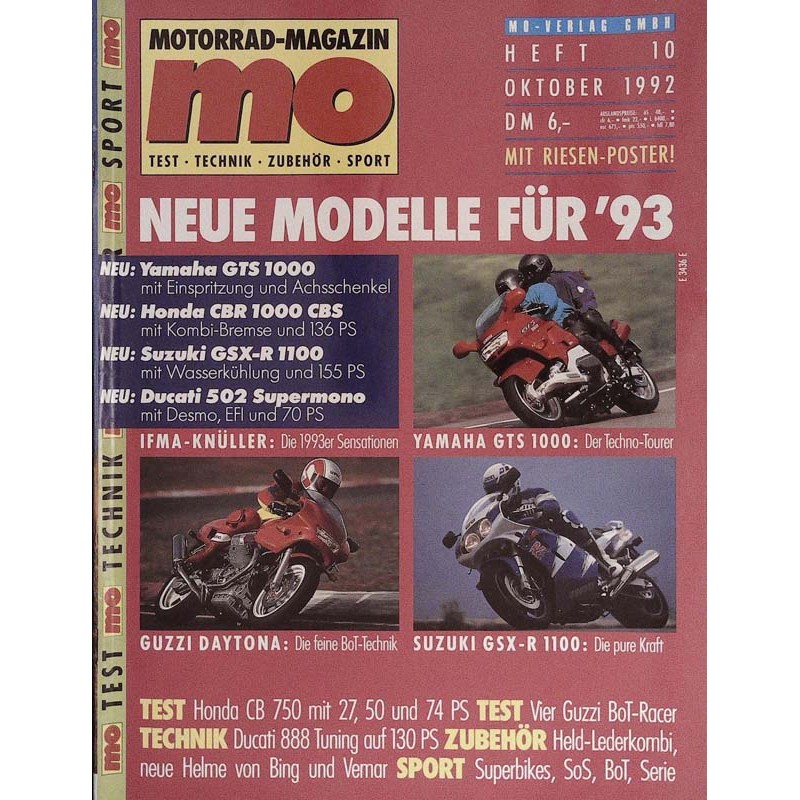 MO Heft 10 / Oktober 1992 - Neue Modelle für 1993