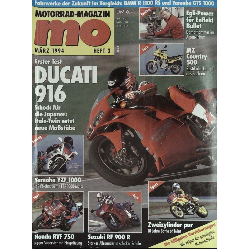 MO Heft 3 / März 1994 - Erster Test Ducati 916