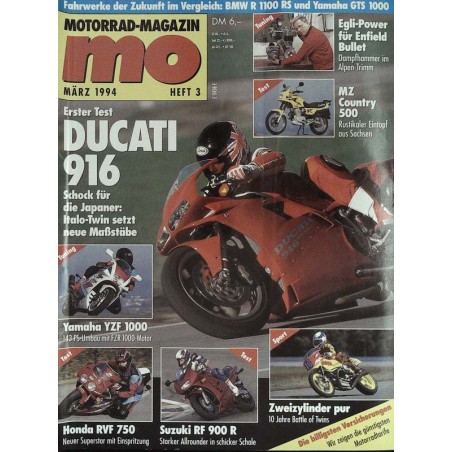 MO Heft 3 / März 1994 - Erster Test Ducati 916