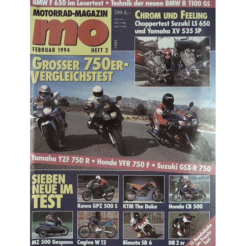 MO Heft 2 / Februar 1994 - Grosser 750er Vergleichstest