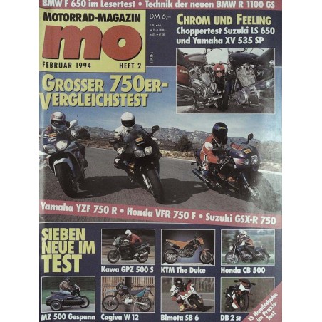 MO Heft 2 / Februar 1994 - Grosser 750er Vergleichstest