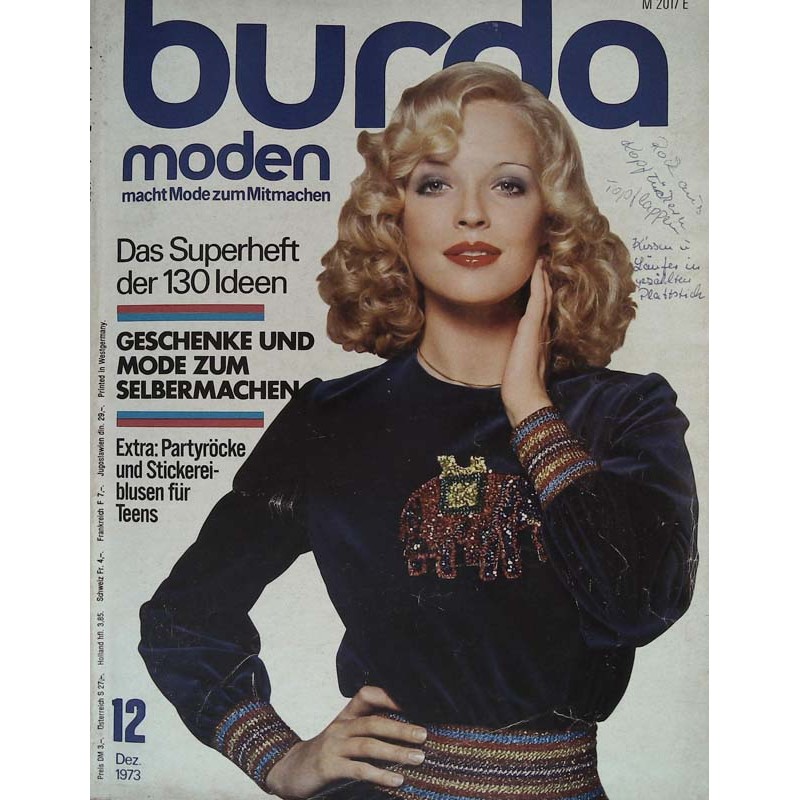 burda Moden 12/Dezember 1973 - Stickereiblusen für Teens