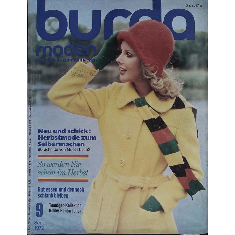 burda Moden 9/September 1972 - Herbstmode zum Selbermachen