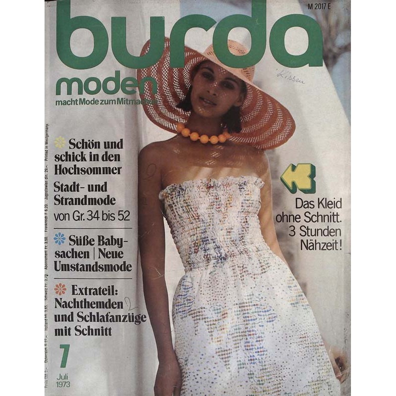 burda Moden 7/Juli 1973 - Das Kleid ohne Schnitt