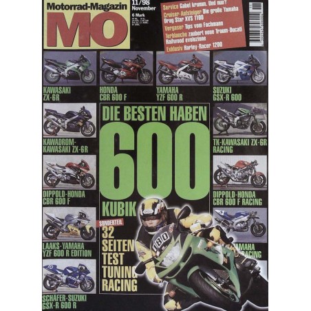 MO Heft 11 / November 1998 - Die besten haben 600 Kubik