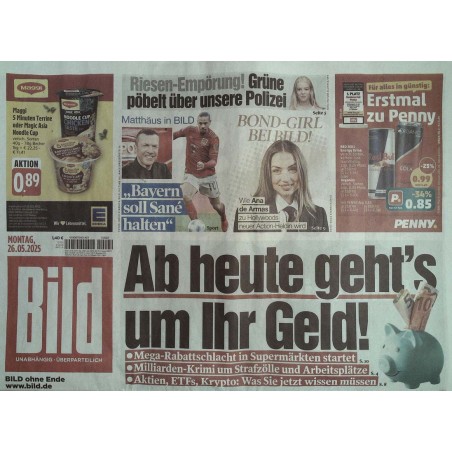 Bild Zeitung Montag, 26 Mai 2025 - Ihr Geld!